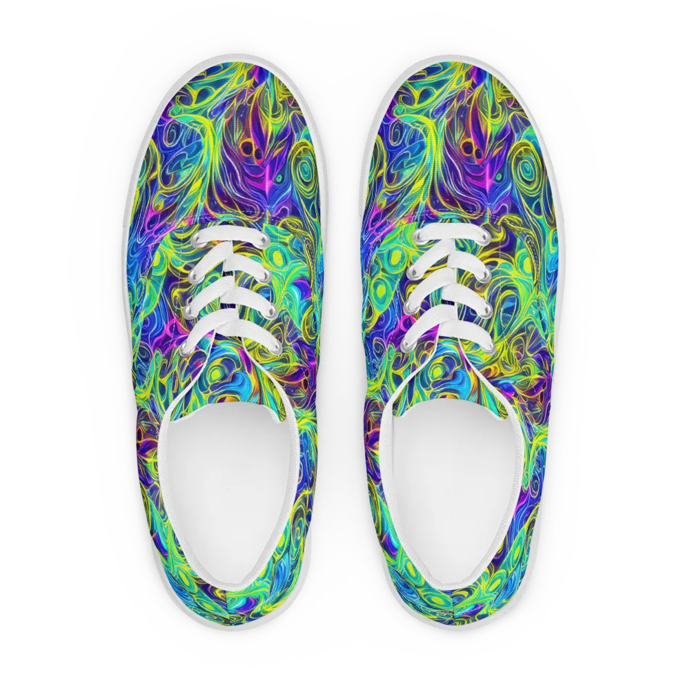 Kaleidoscope Rapture on Men's Lace-Up Canvas Shoes — Front