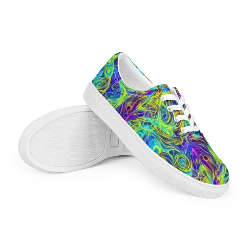 Kaleidoscope Rapture on a Men's Lace-Up Canvas Shoes
