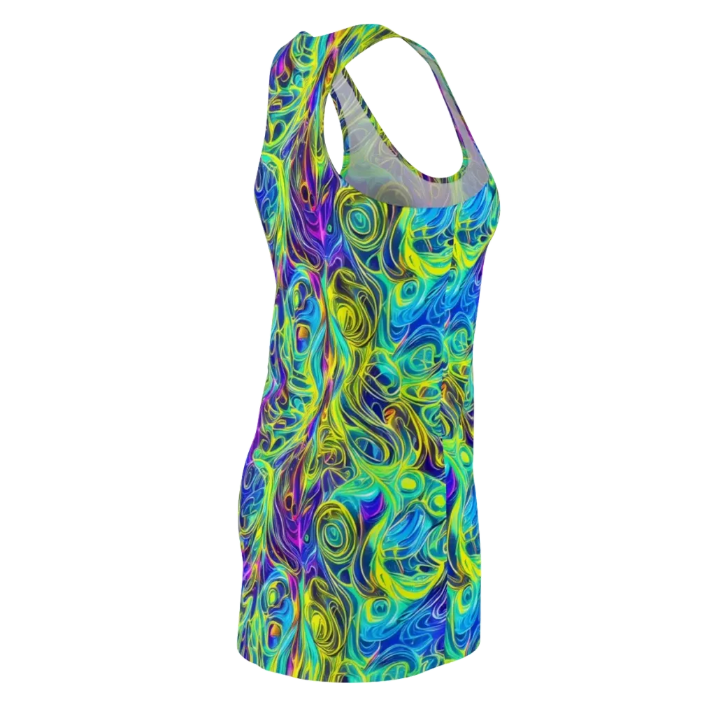 Kaleidoscope Rapture on Racerback Dress — Back Side