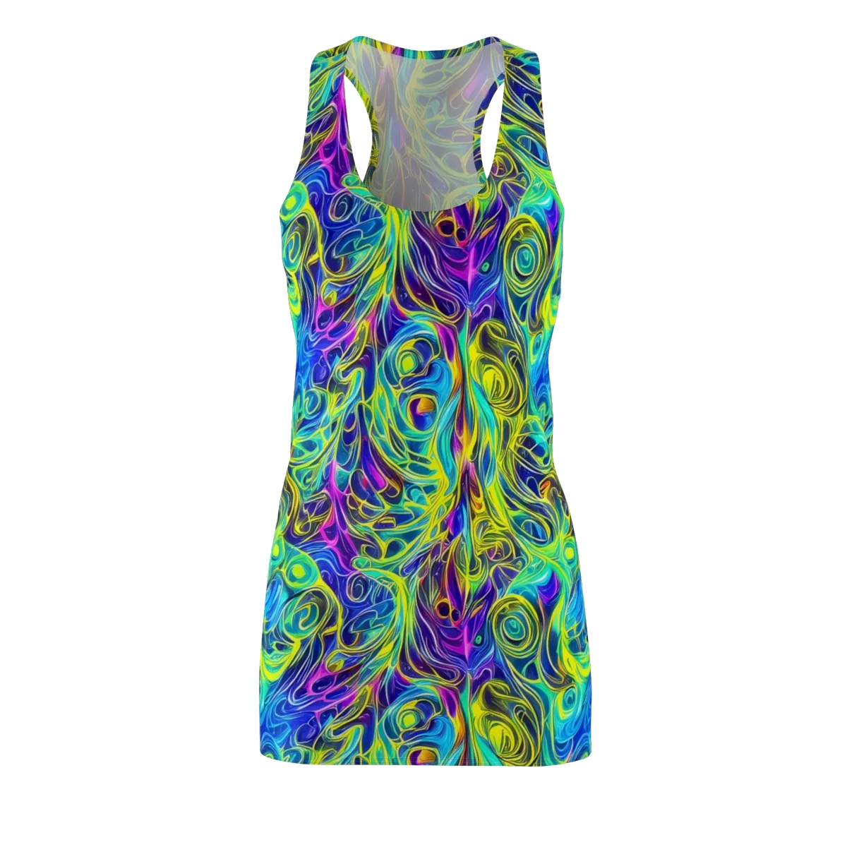 Kaleidoscope Rapture on Racerback Dress — Front