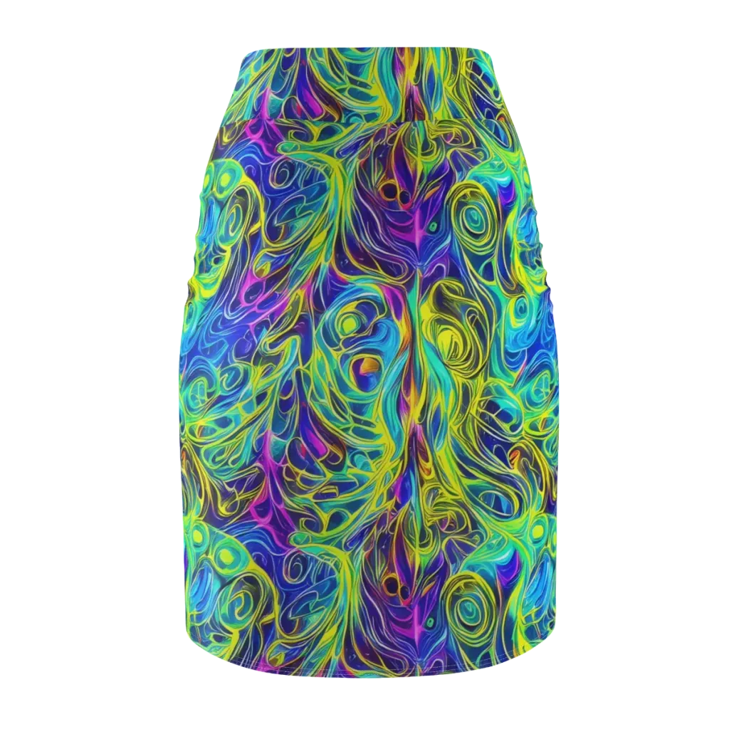 Kaleidoscope Rapture on Pencil Skirt — Back