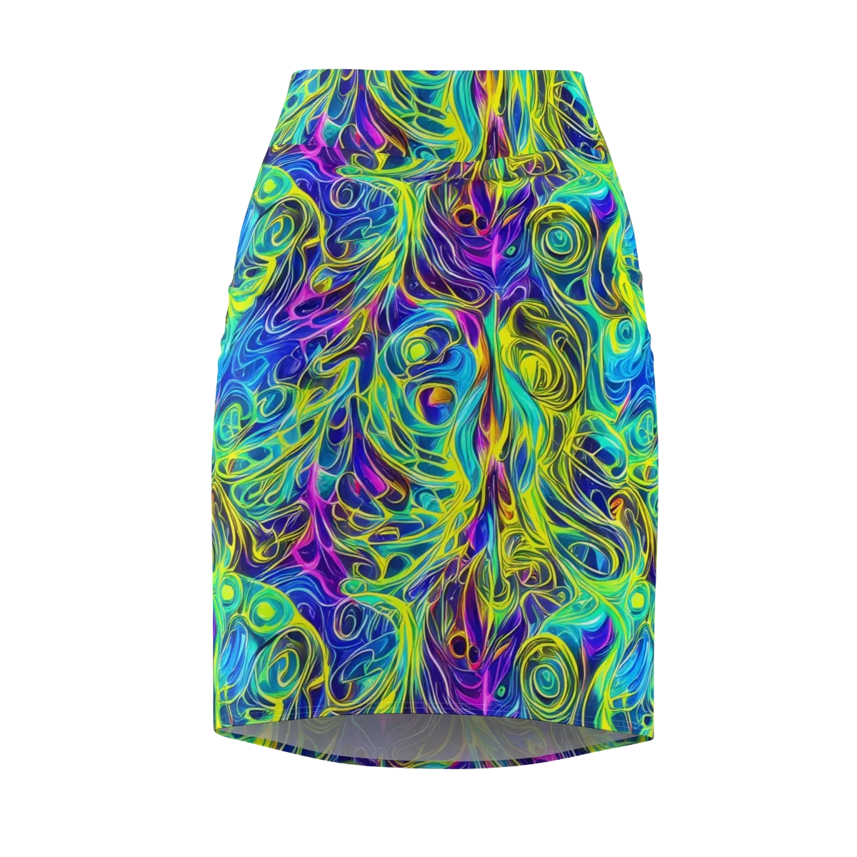 Kaleidoscope Rapture on Pencil Skirt — Front