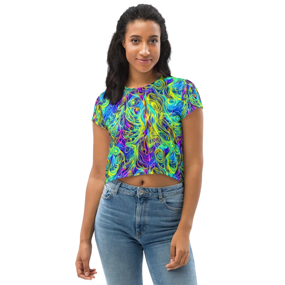 Kaleidoscope Rapture on Crop Tee — Front