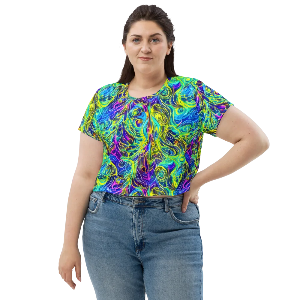 Kaleidoscope Rapture on Crop Tee — Front