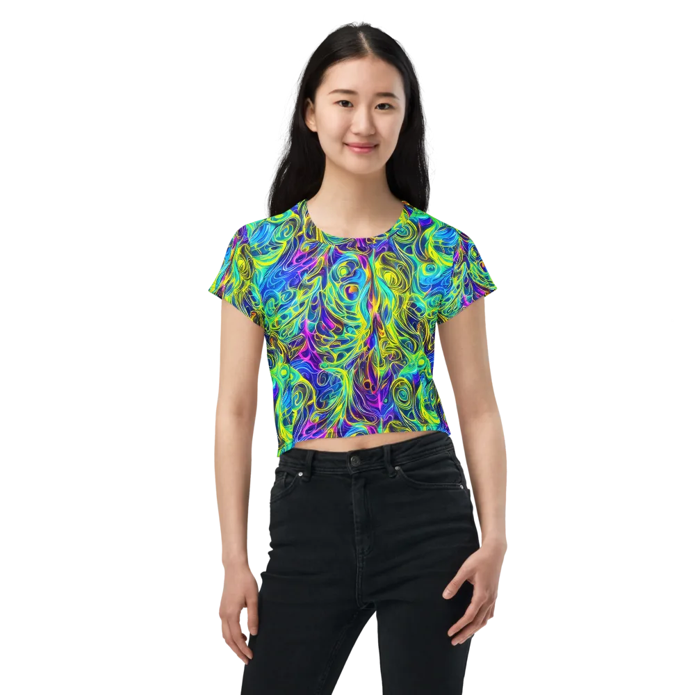 Kaleidoscope Rapture on Crop Tee — Front