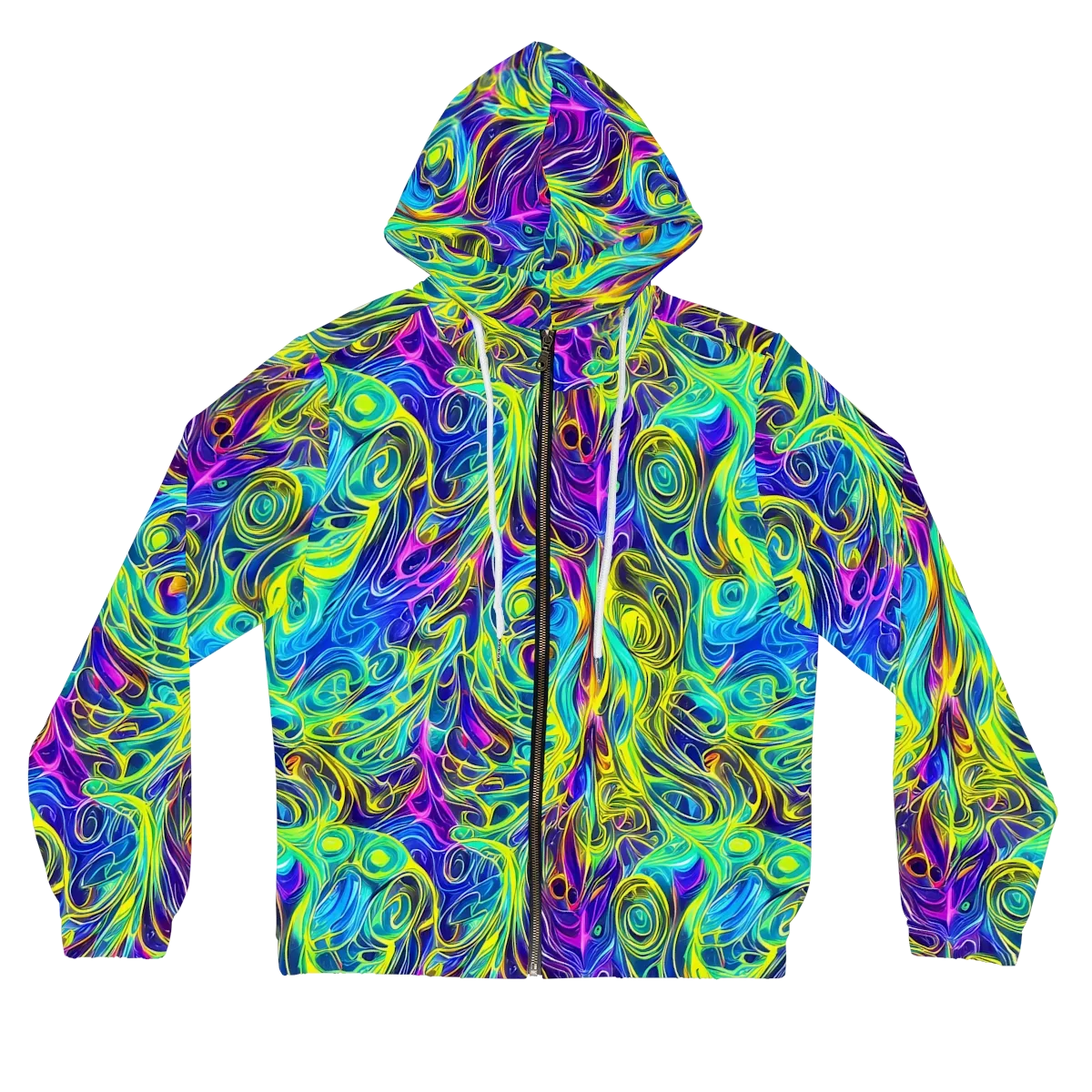Kaleidoscope Rapture on Women's Full-Zip Hoodie — Front