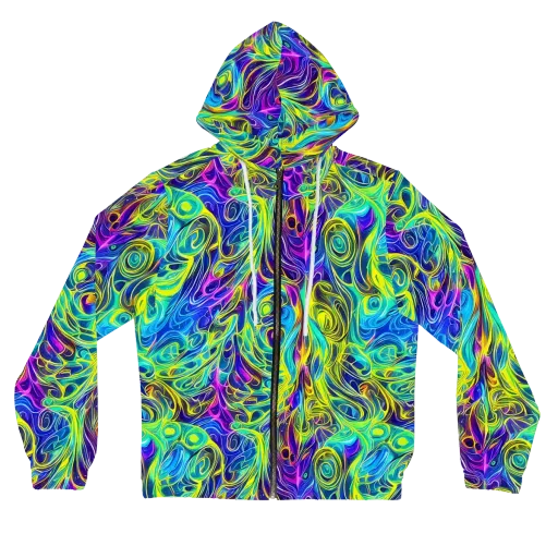 Kaleidoscope Rapture on a Women's Full-Zip Hoodie