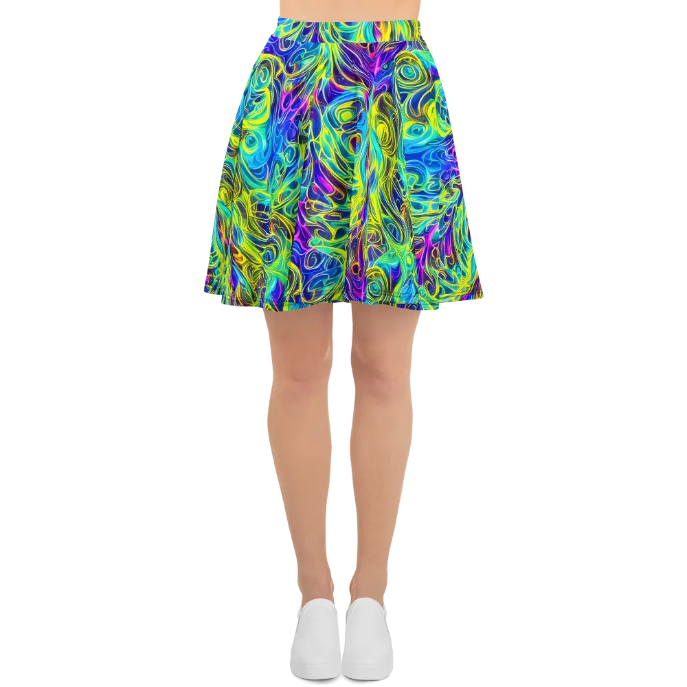 Kaleidoscope Rapture on Skater Skirt — Front