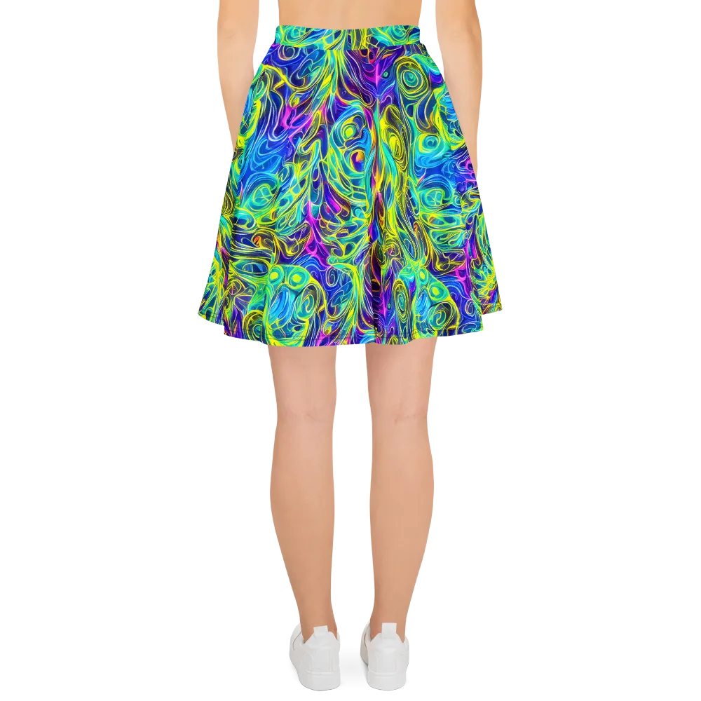 Kaleidoscope Rapture on Skater Skirt — Back