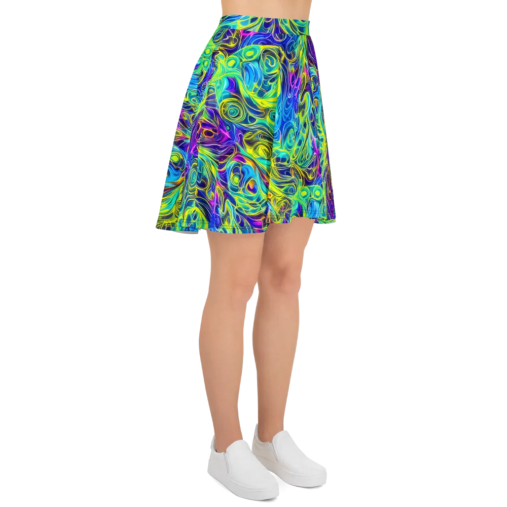 Kaleidoscope Rapture on Skater Skirt — Right