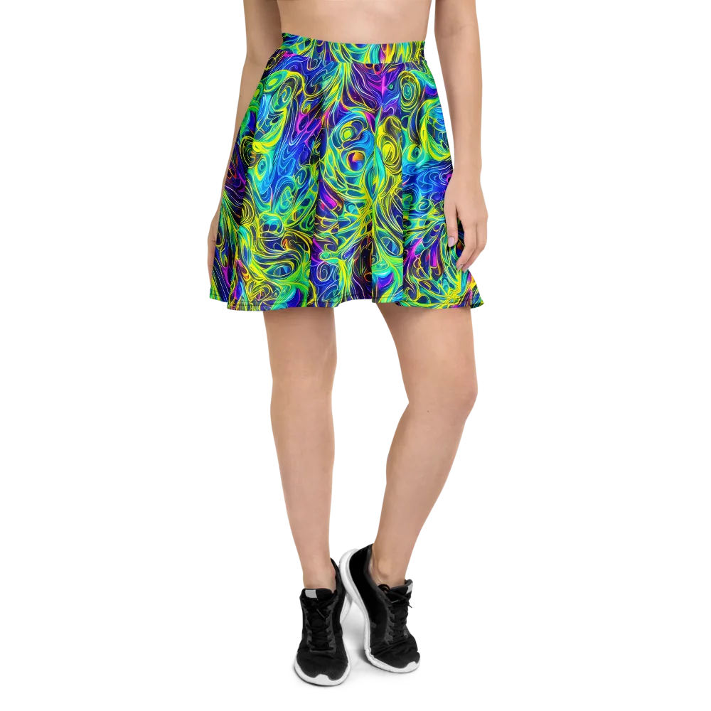 Kaleidoscope Rapture on Skater Skirt — Front