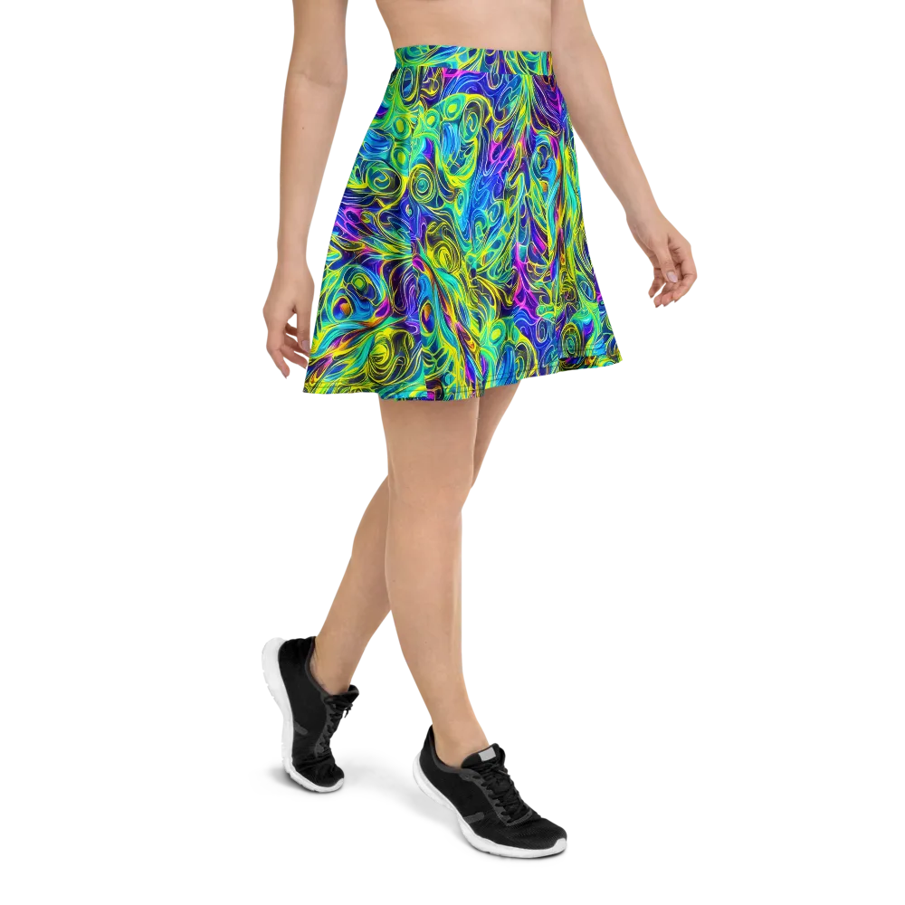 Kaleidoscope Rapture on Skater Skirt — Right
