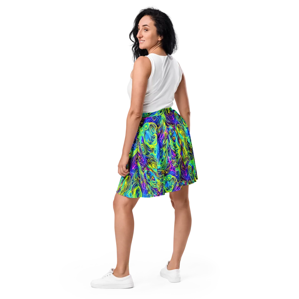 Kaleidoscope Rapture on Skater Skirt — Back
