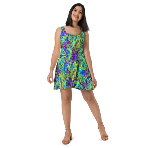 Kaleidoscope Rapture on a Skater Dress