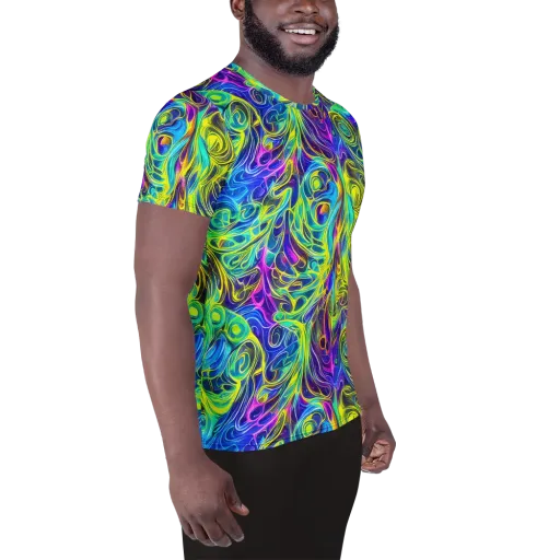 Kaleidoscope Rapture on a Men's Athletic T-Shirt