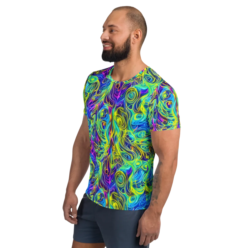 Kaleidoscope Rapture on Men's Athletic T-Shirt — Left