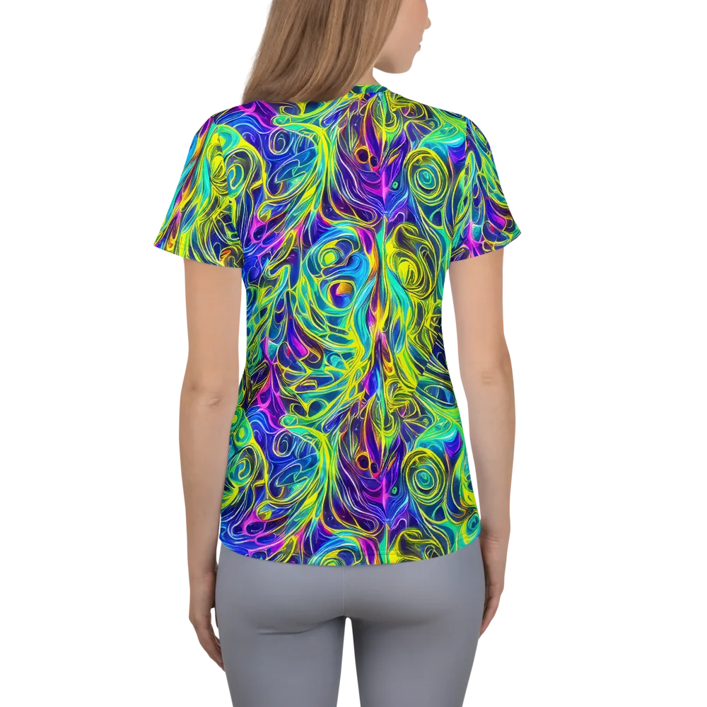 Kaleidoscope Rapture on Women's Athletic T-Shirt — Back