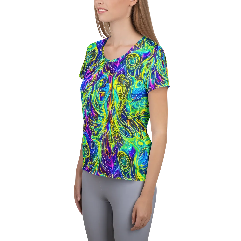 Kaleidoscope Rapture on Women's Athletic T-Shirt — Left