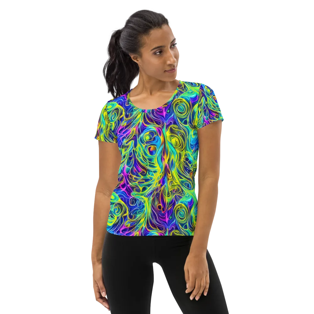 Kaleidoscope Rapture on Women's Athletic T-Shirt — Front
