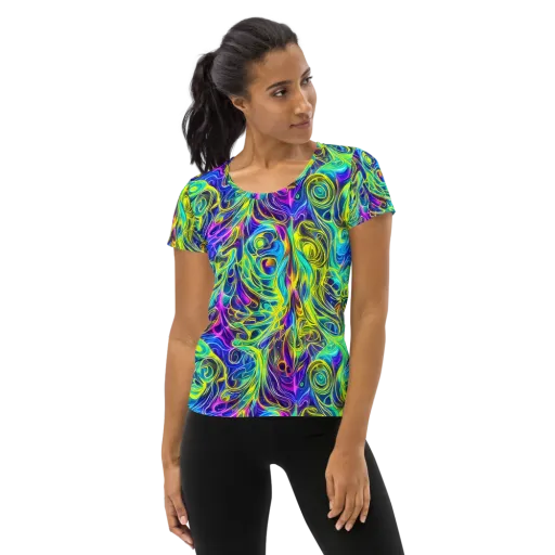Kaleidoscope Rapture on a Women's Athletic T-Shirt