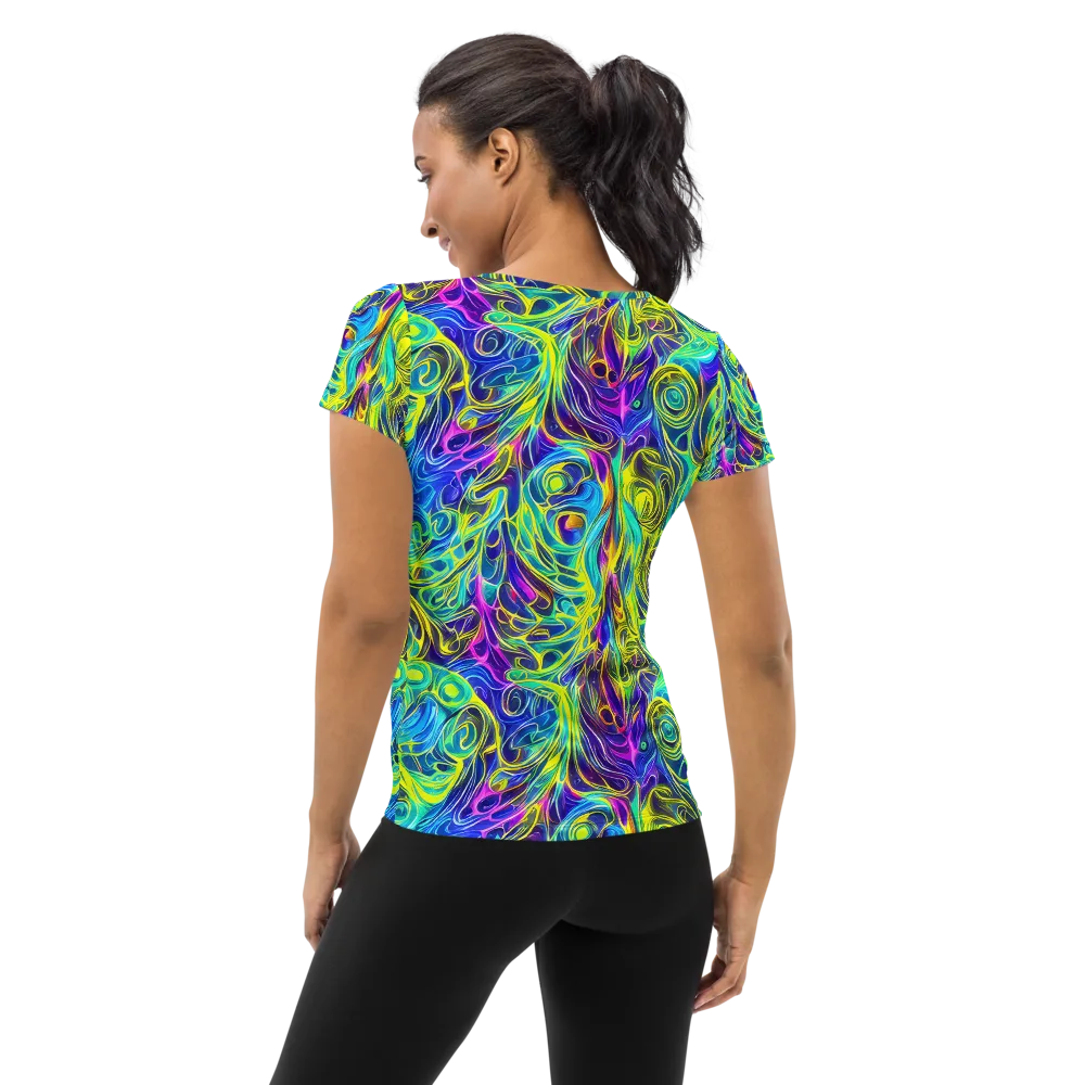 Kaleidoscope Rapture on Women's Athletic T-Shirt — Back