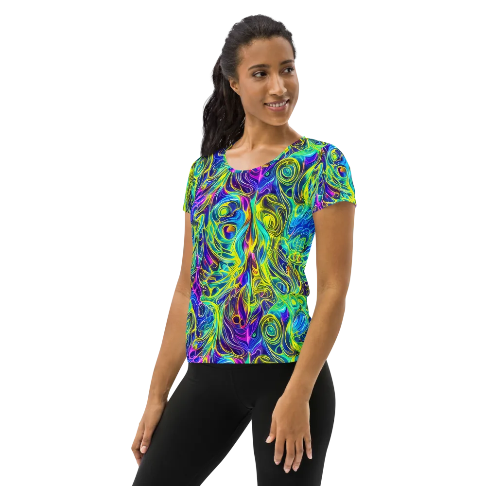 Kaleidoscope Rapture on Women's Athletic T-Shirt — Left