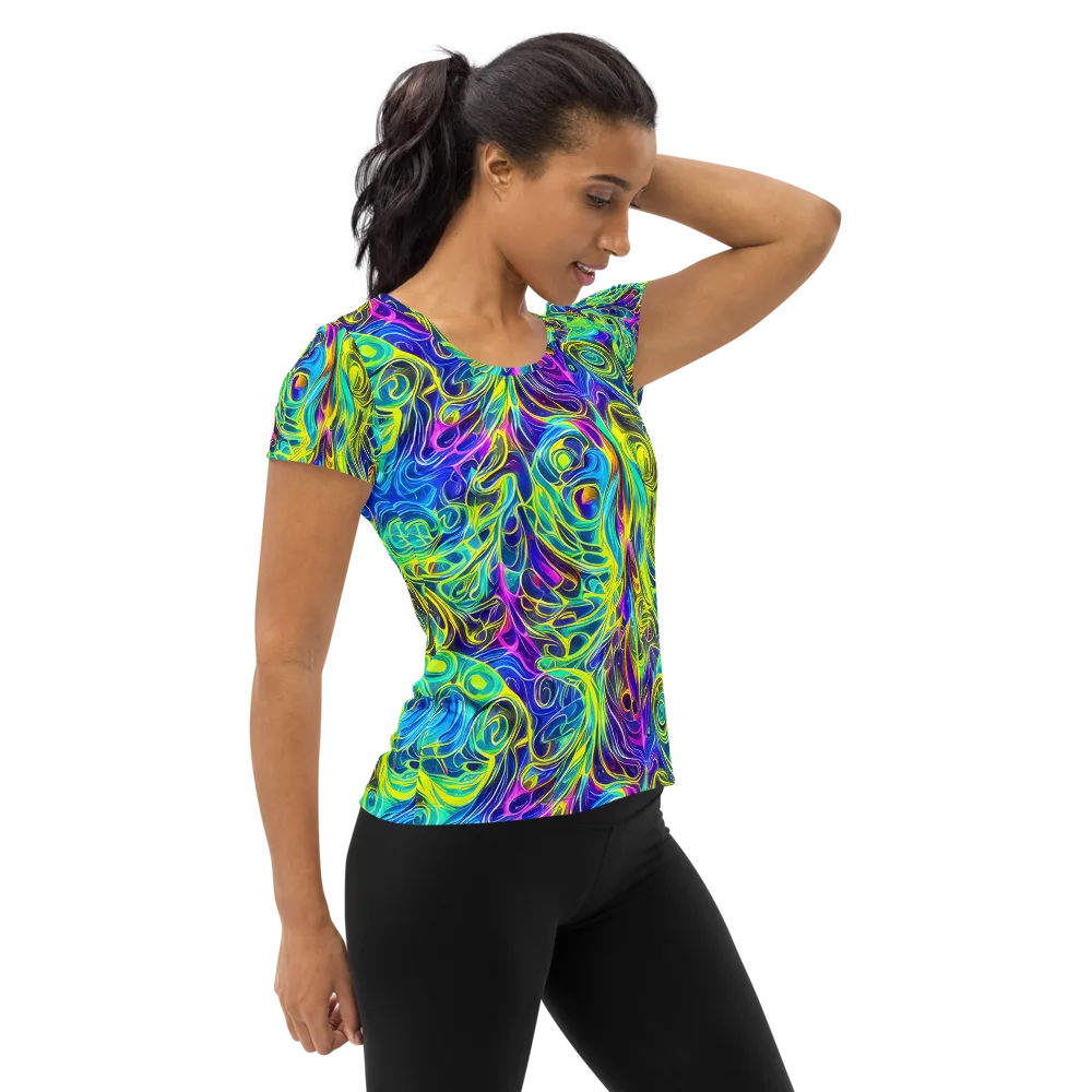 Kaleidoscope Rapture on Women's Athletic T-Shirt — Right