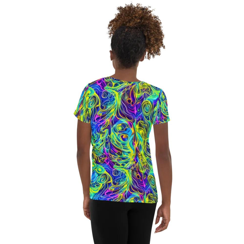 Kaleidoscope Rapture on Women's Athletic T-Shirt — Back