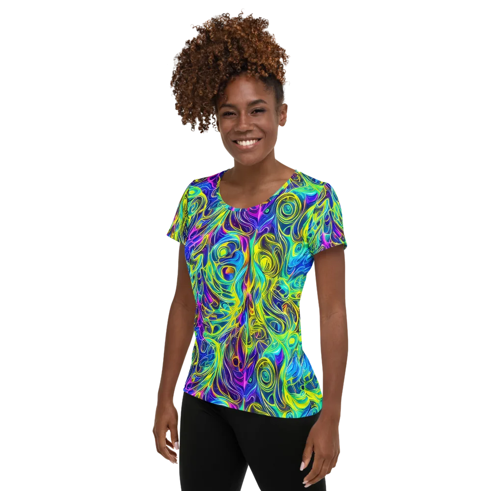 Kaleidoscope Rapture on Women's Athletic T-Shirt — Left