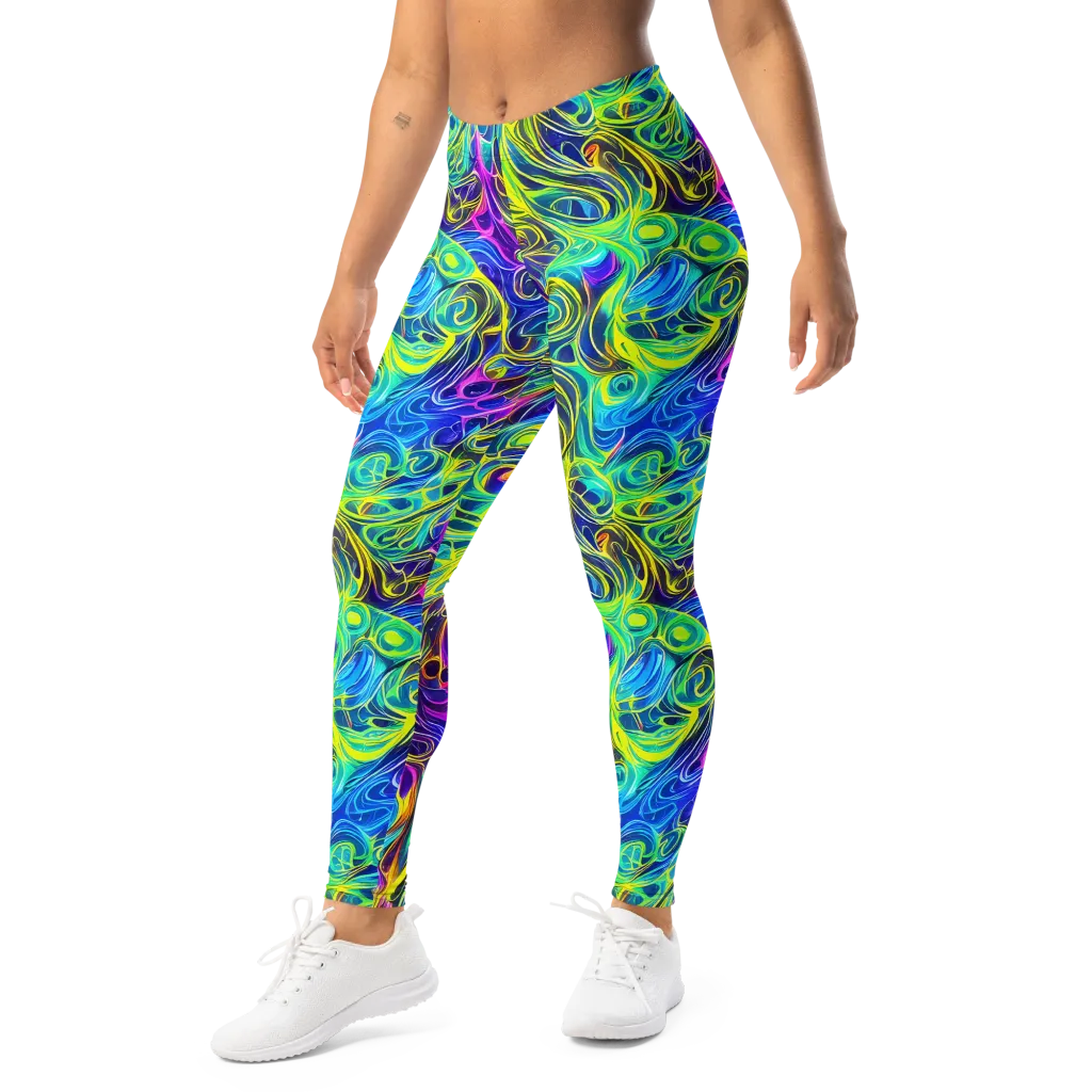 Kaleidoscope Rapture on Leggings — Left Front