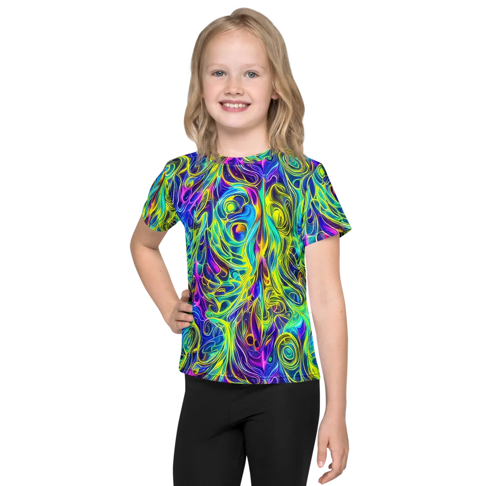 Kaleidoscope Rapture on Kids Crew Neck T-Shirt — Front