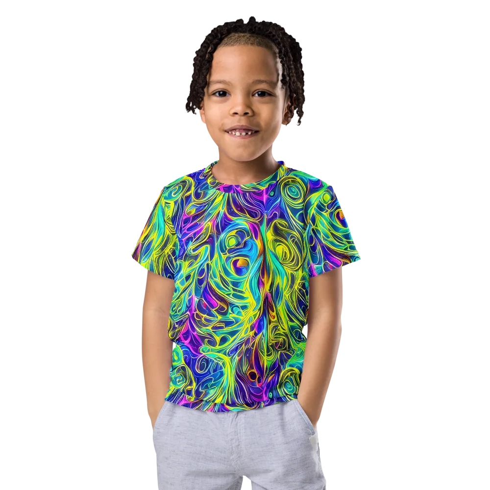Kaleidoscope Rapture on Kids Crew Neck T-Shirt — Front