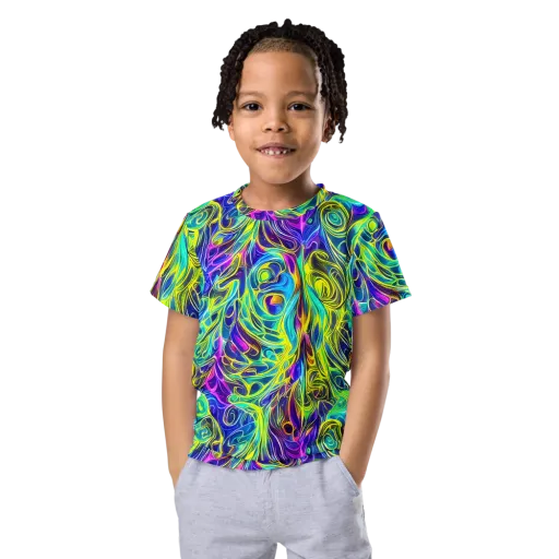 Kaleidoscope Rapture on a Kids Crew Neck T-Shirt