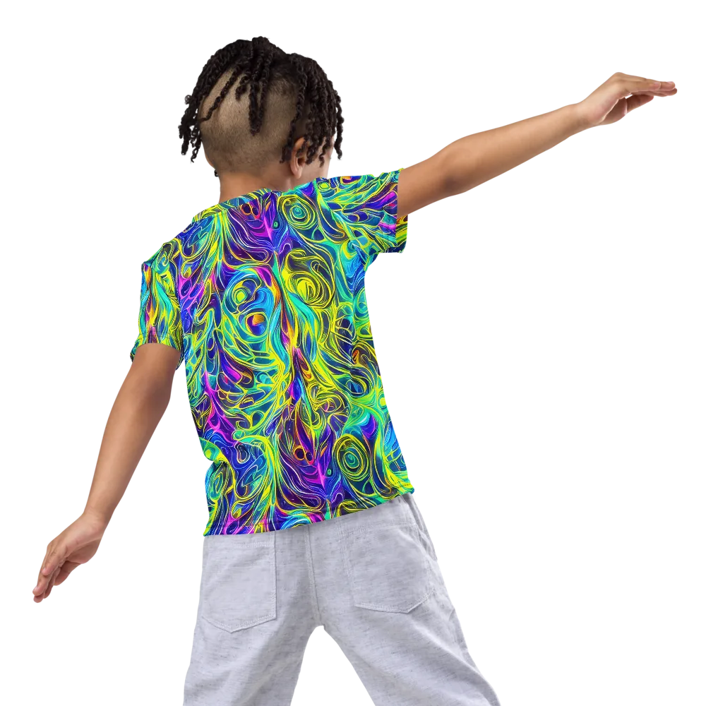 Kaleidoscope Rapture on Kids Crew Neck T-Shirt — Back