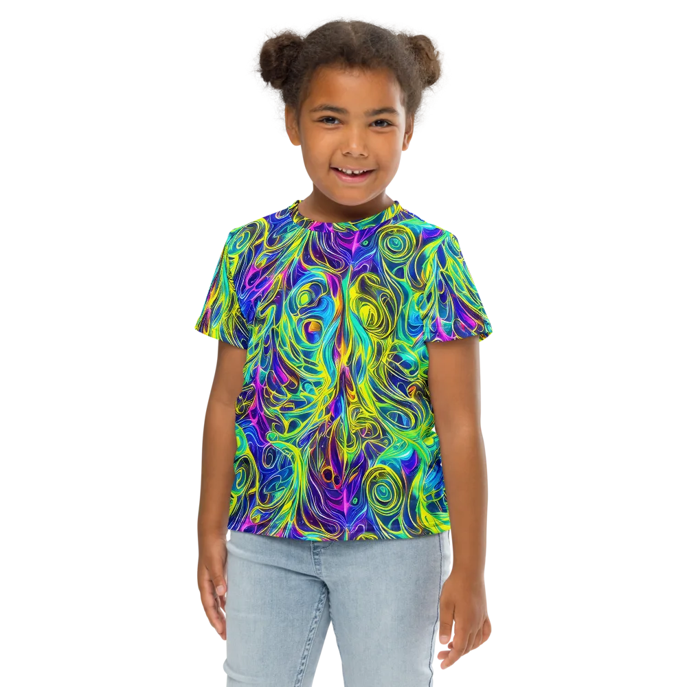 Kaleidoscope Rapture on Kids Crew Neck T-Shirt — Front