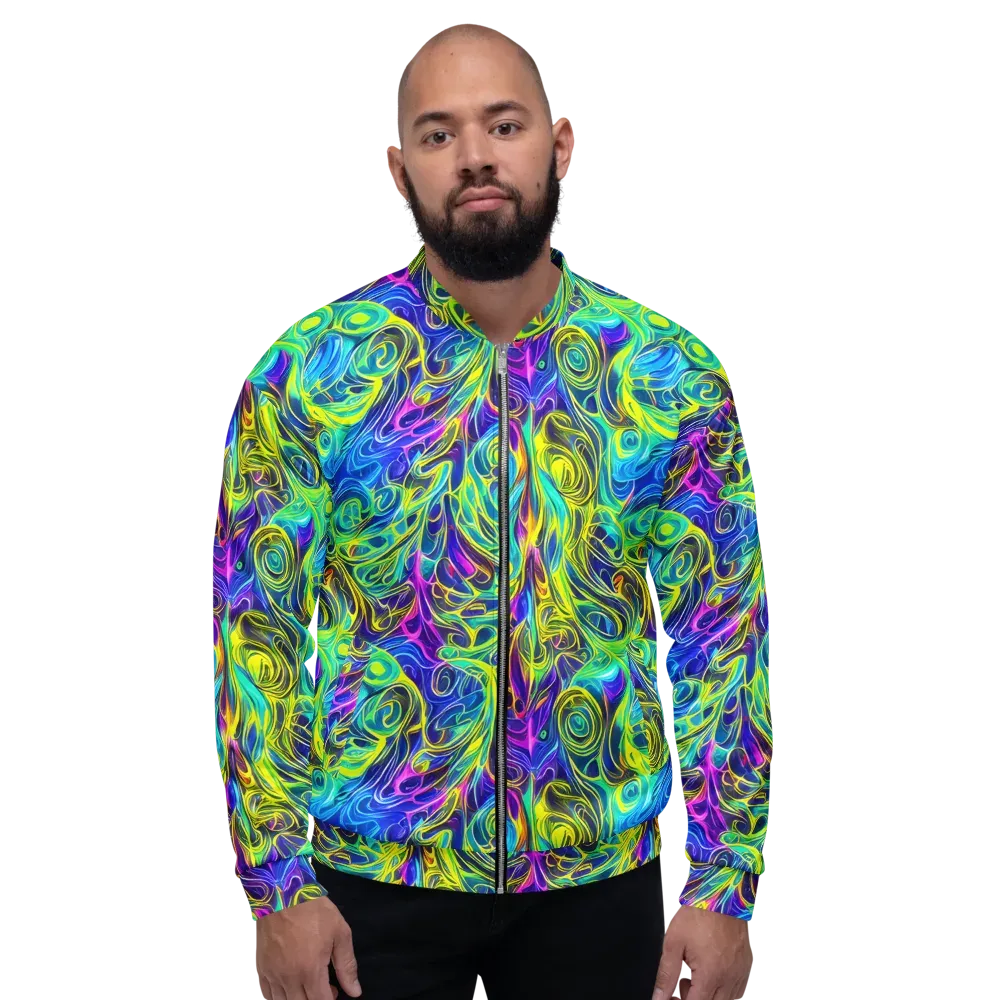 Kaleidoscope Rapture on Bomber Jacket — Front
