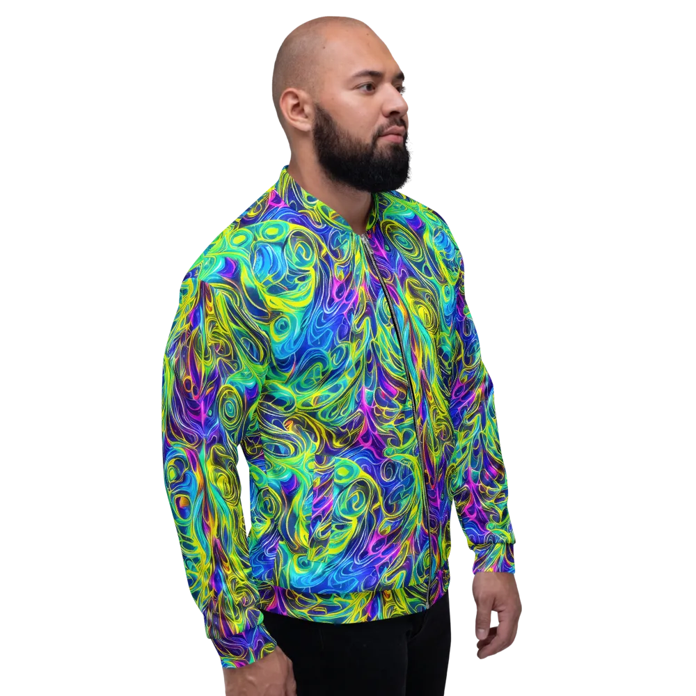 Kaleidoscope Rapture on Bomber Jacket — Right