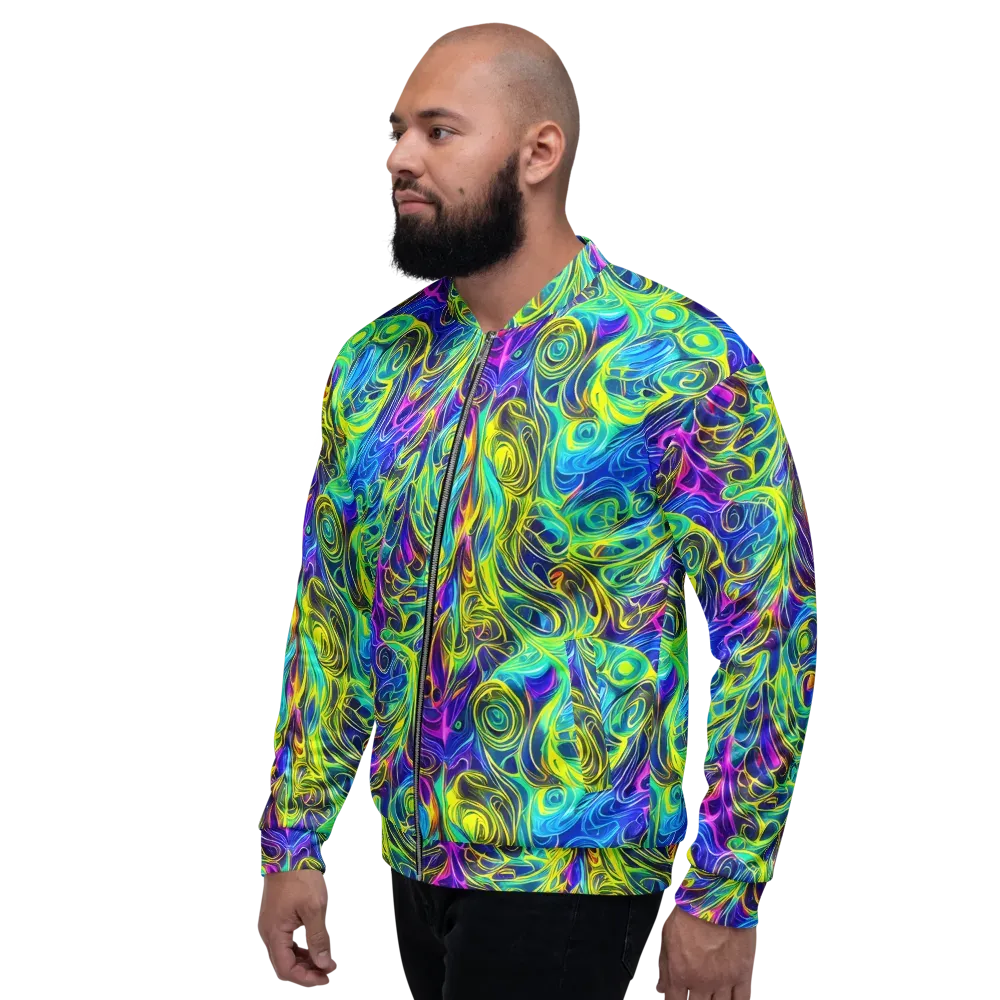 Kaleidoscope Rapture on Bomber Jacket — Left