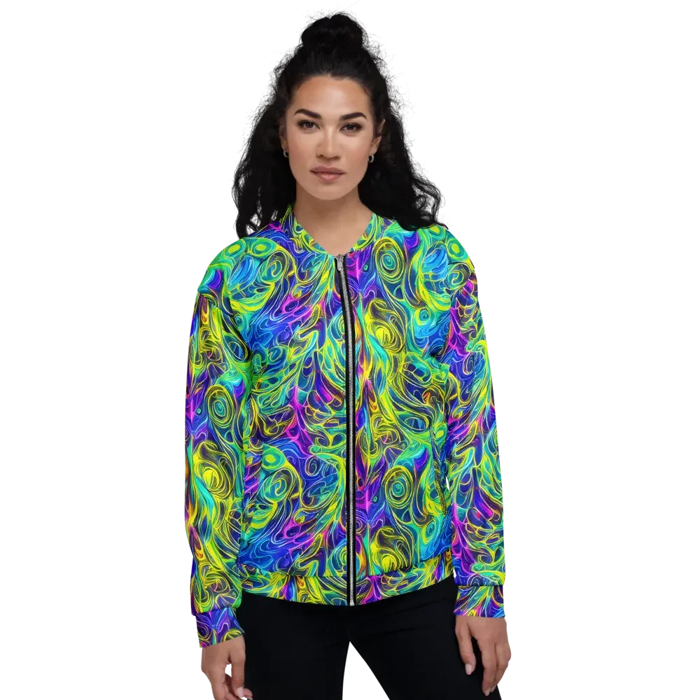 Kaleidoscope Rapture on Bomber Jacket — Front