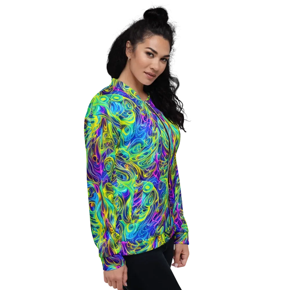 Kaleidoscope Rapture on Bomber Jacket — Right