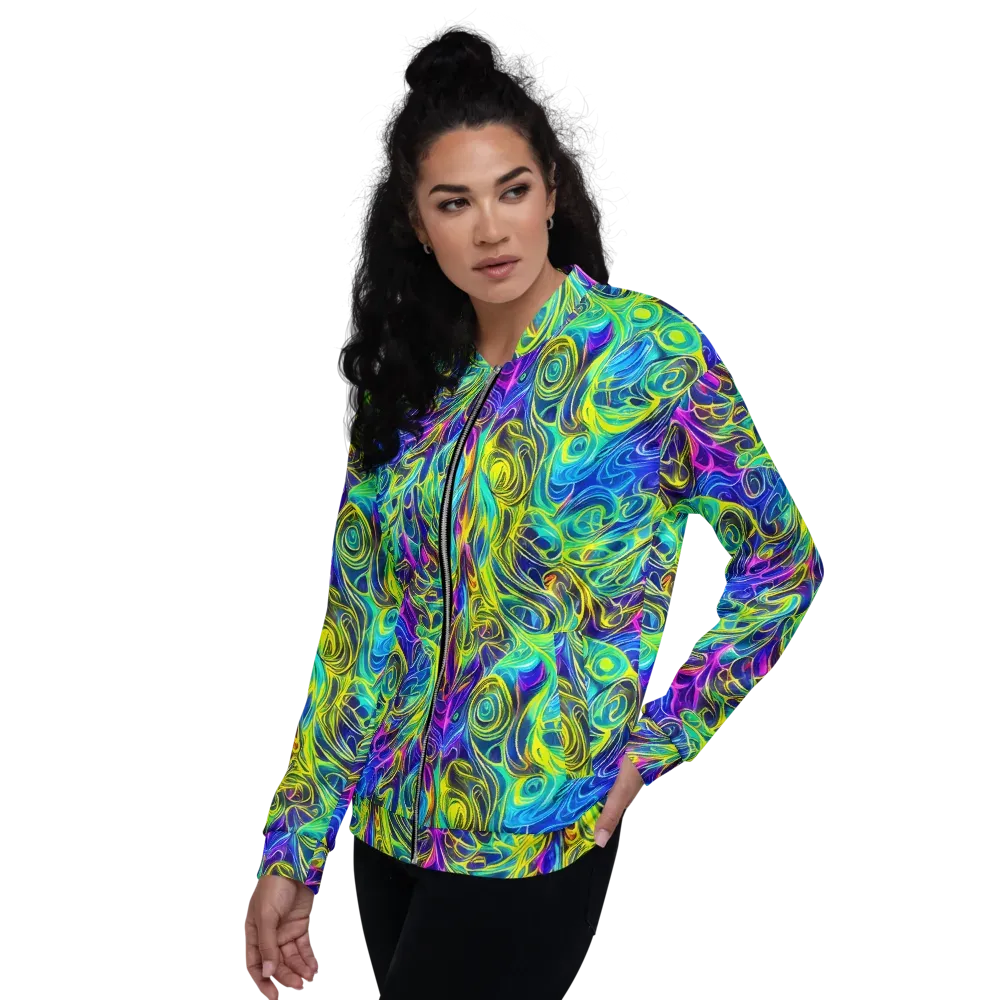 Kaleidoscope Rapture on Bomber Jacket — Left