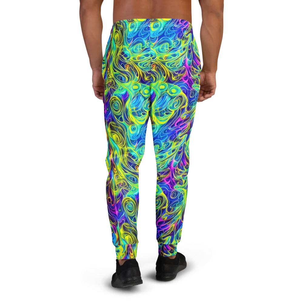 Kaleidoscope Rapture on Men's Joggers — Back