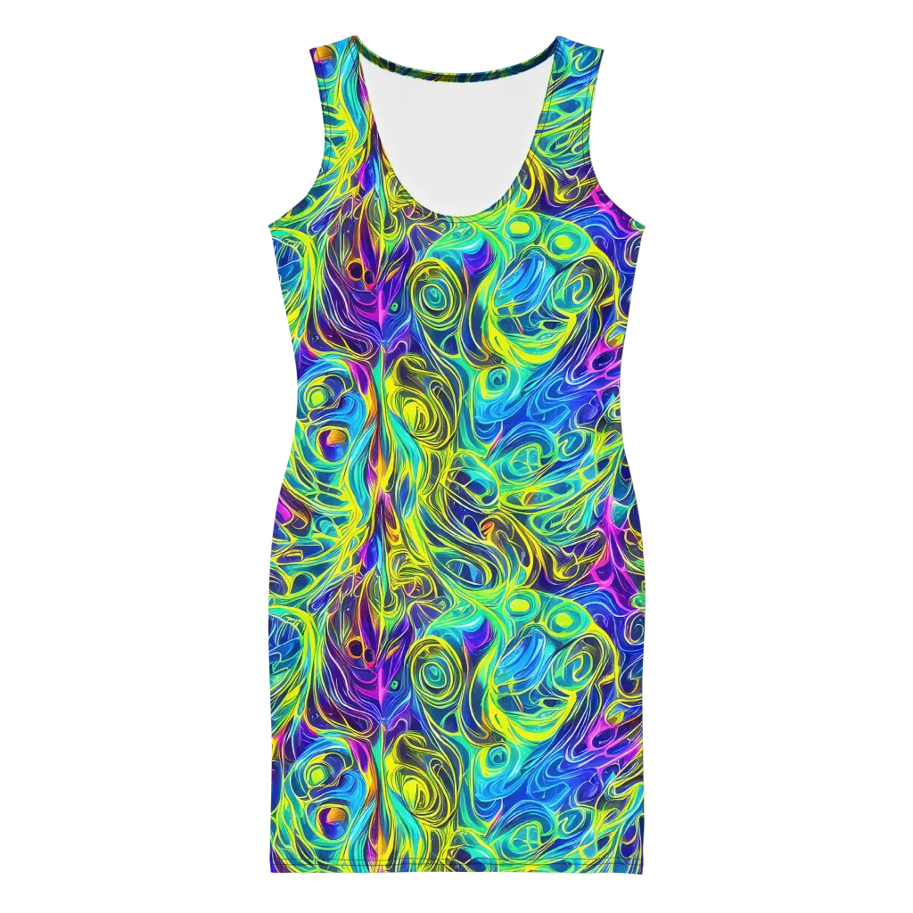 Kaleidoscope Rapture on Bodycon Dress — Front