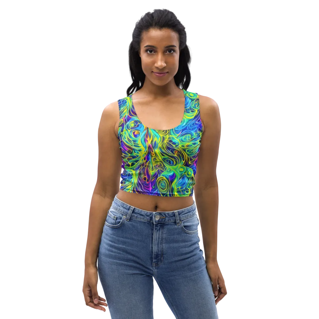 Kaleidoscope Rapture on Crop Top — Front