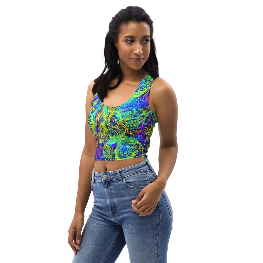 Kaleidoscope Rapture on Crop Top — Left Front