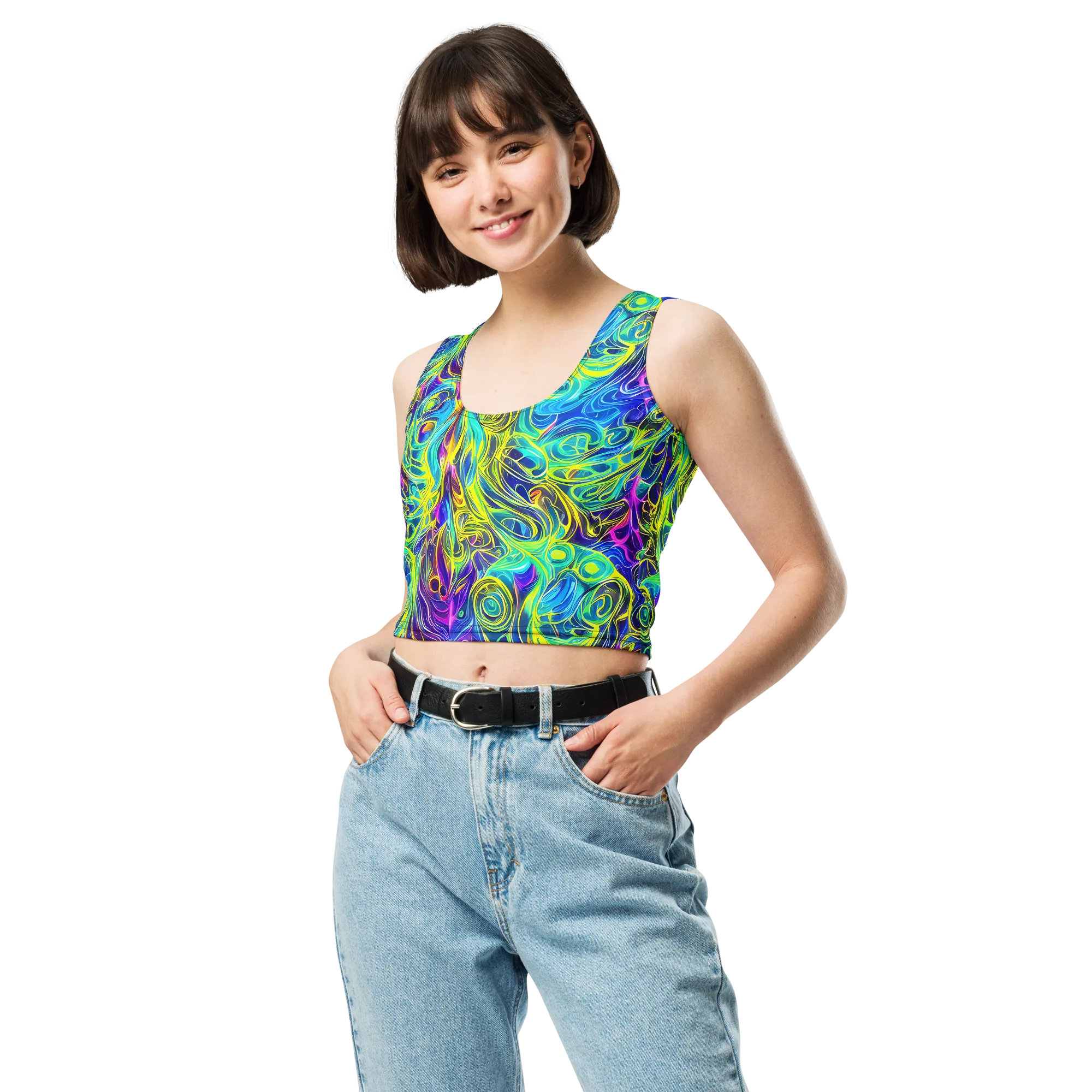 Kaleidoscope Rapture on Crop Top — Front