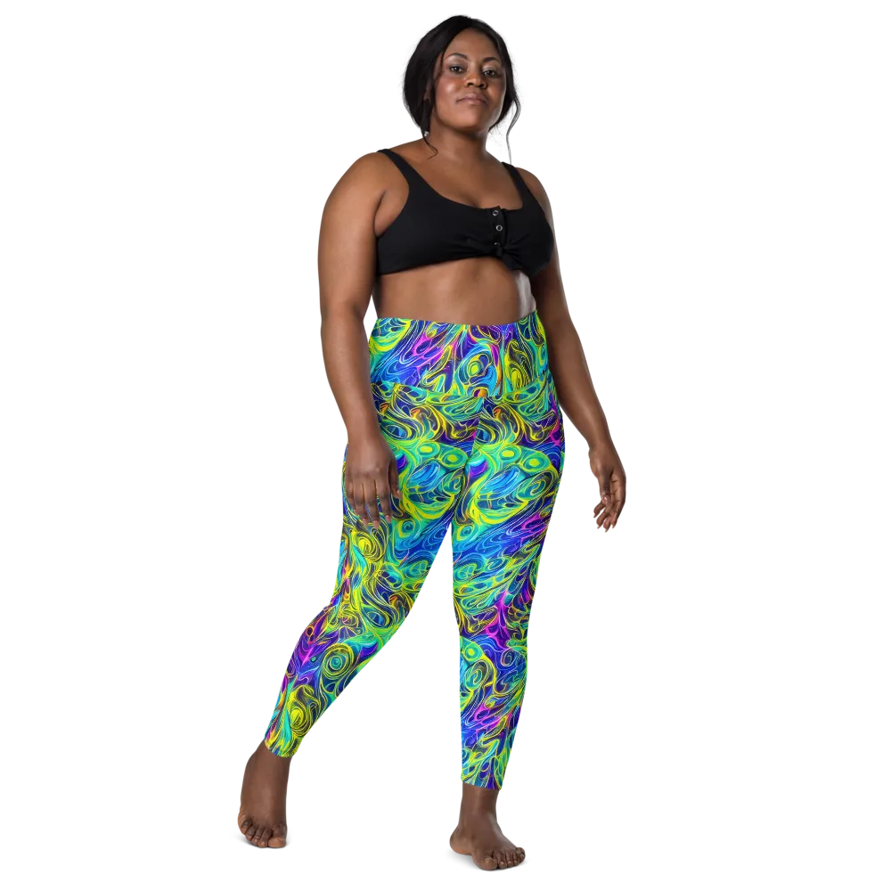Kaleidoscope Rapture on Leggings with Pockets — Front