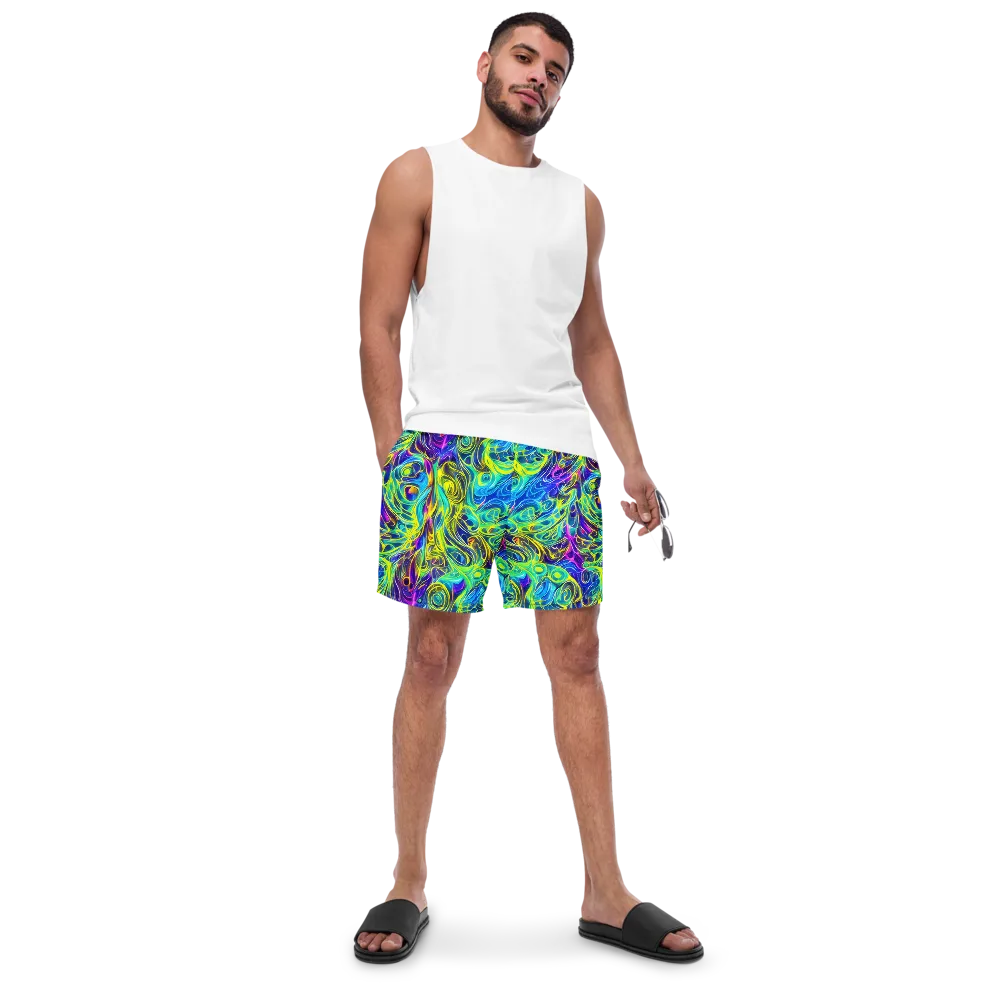 Kaleidoscope Rapture on Swim Trunks — Front