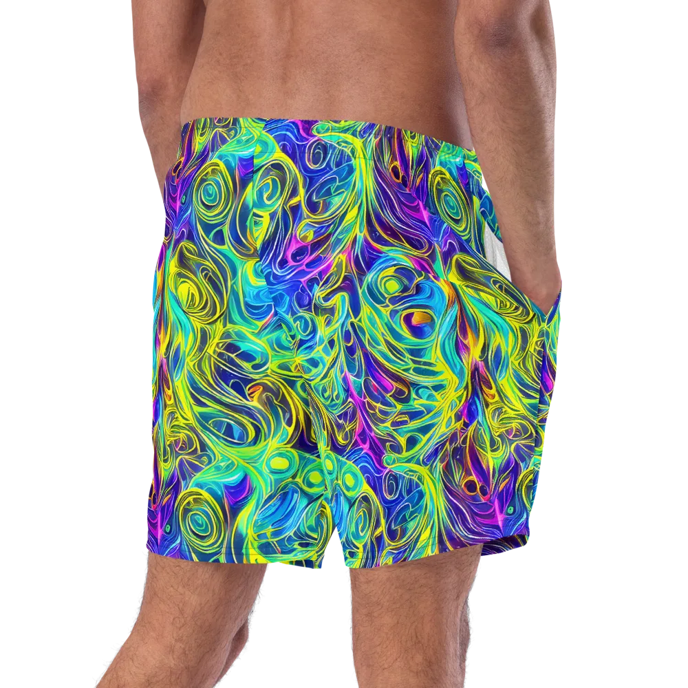 Kaleidoscope Rapture on Swim Trunks — Right Back
