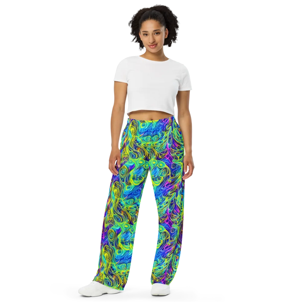 Kaleidoscope Rapture on Wide-Leg Pants — Front